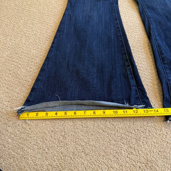 Judy Blue Jeans Pull On Super Flare Boho Hippie Raw Hem Size 11 / 30 #JP88136 - Picture 9 of 14